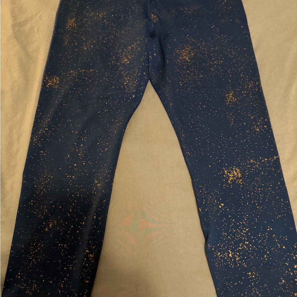 ZYIA Midnight Blue and Gold Speckle Leggings